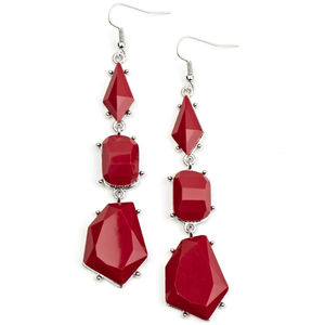 New Geo Getaway - Red Earring Geometrical